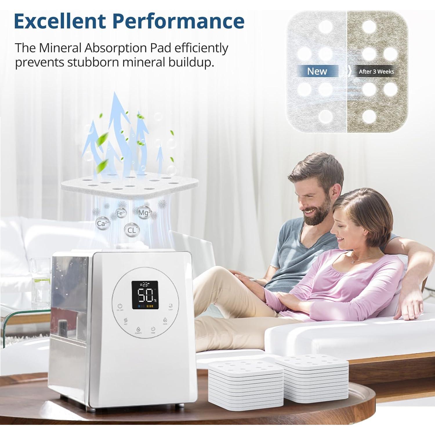 20 Almohadillas de Absorción Mineral Beckacher para Humidificadores