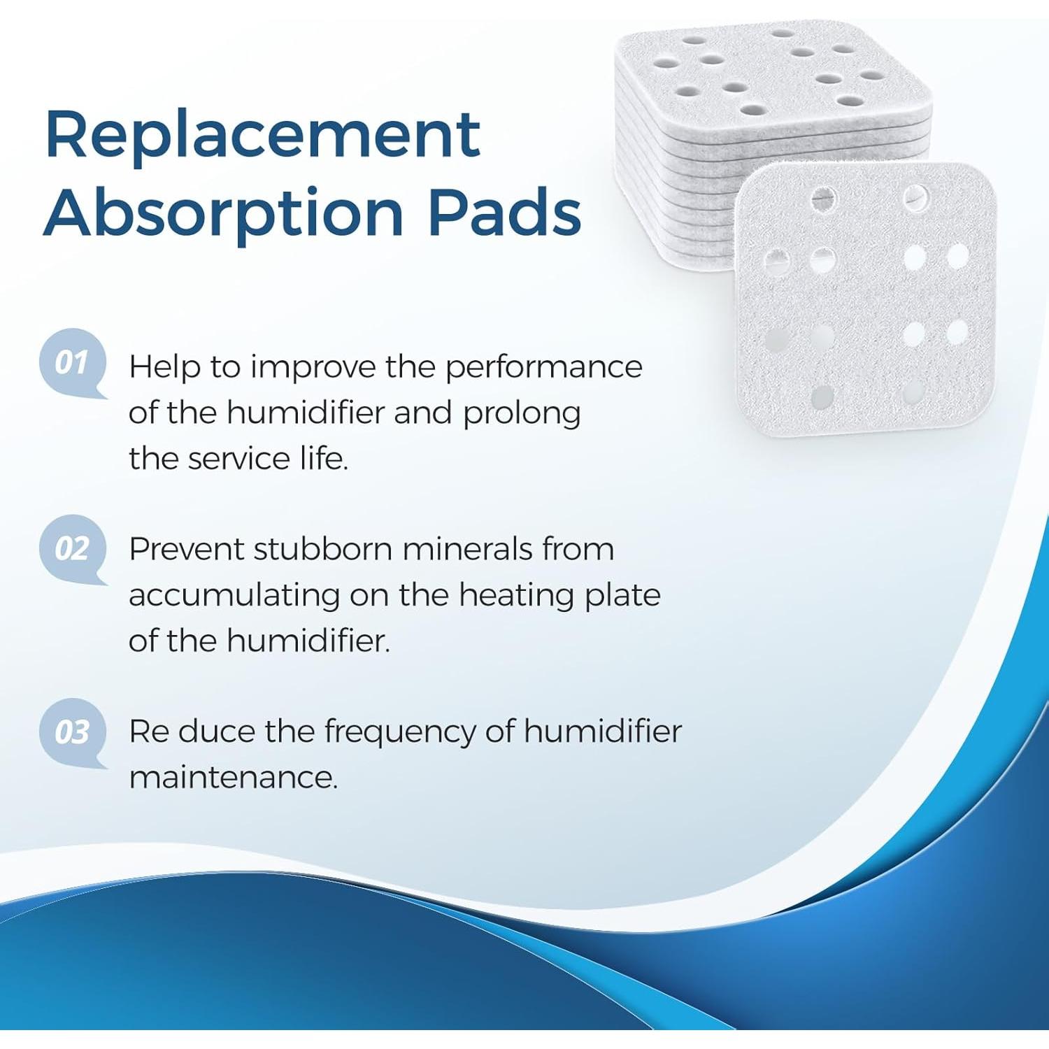 20 Almohadillas de Absorción Mineral Beckacher para Humidificadores