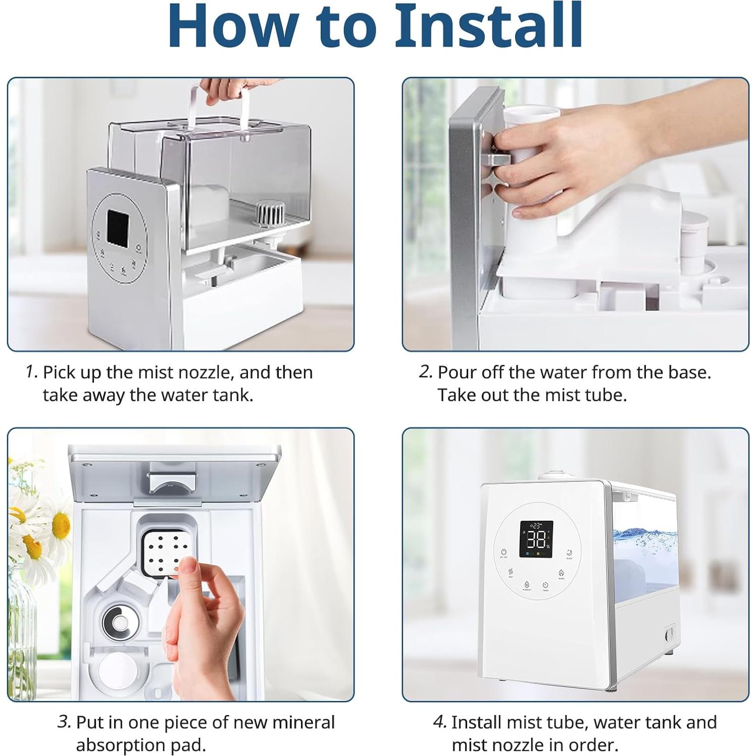 20 Almohadillas de Absorción Mineral Beckacher para Humidificadores