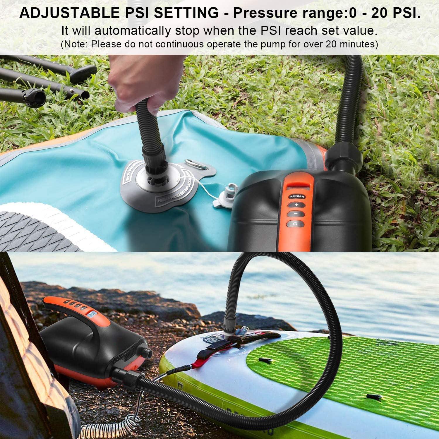 Bomba de Aire Eléctrica AGPTEK 20 PSI para Paddle y Kayaks
