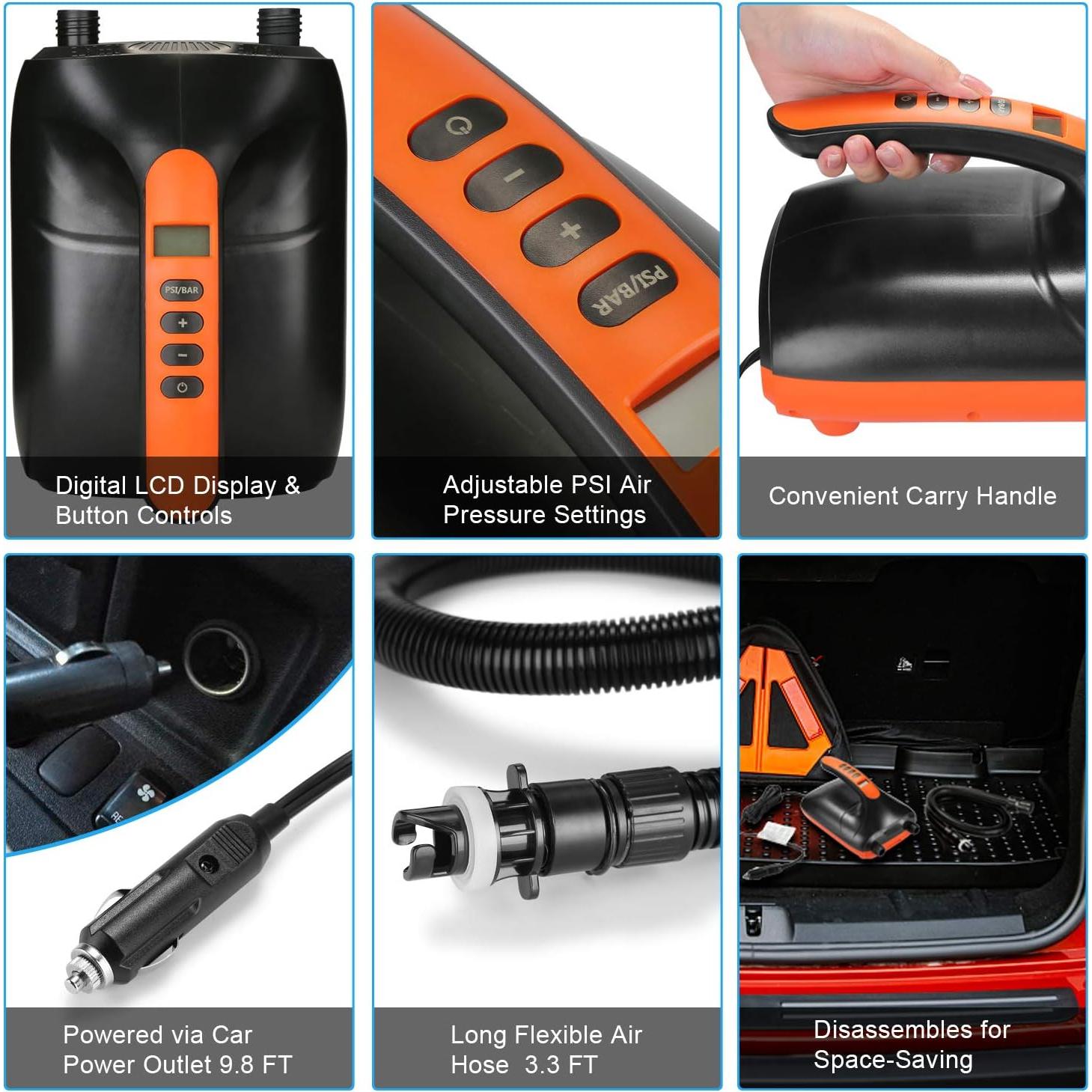 Bomba de Aire Eléctrica AGPTEK 20 PSI para Paddle y Kayaks