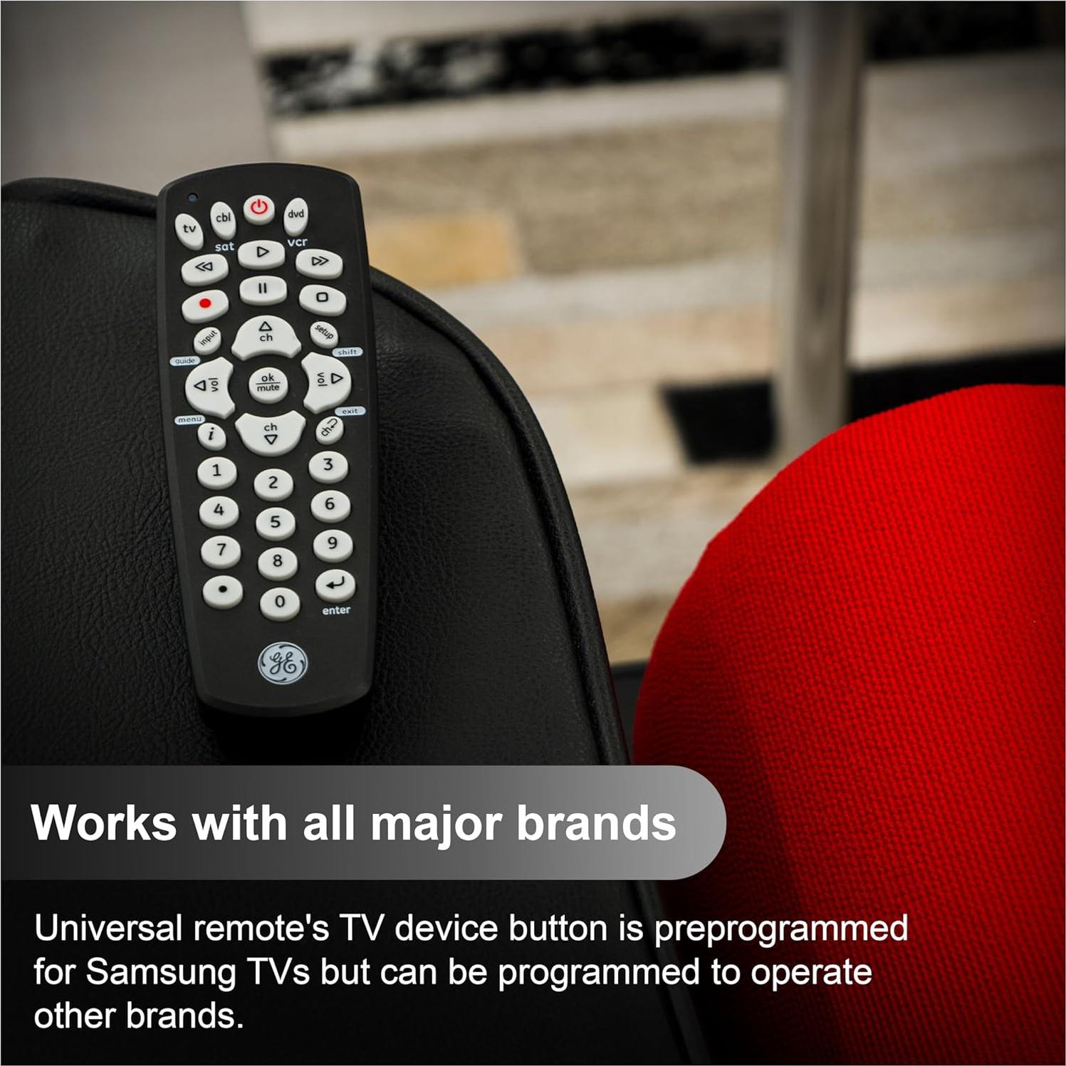 Control Remoto Universal GE 3 Dispositivos Negro JAS34456