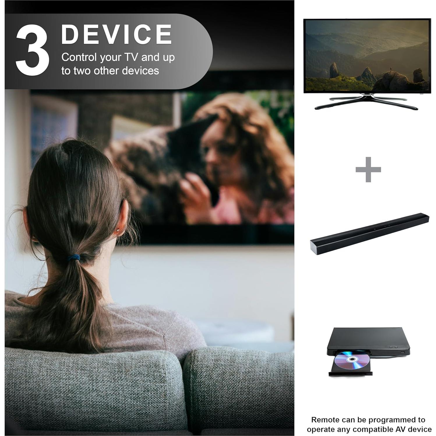 Control Remoto Universal GE 3 Dispositivos Negro JAS34456