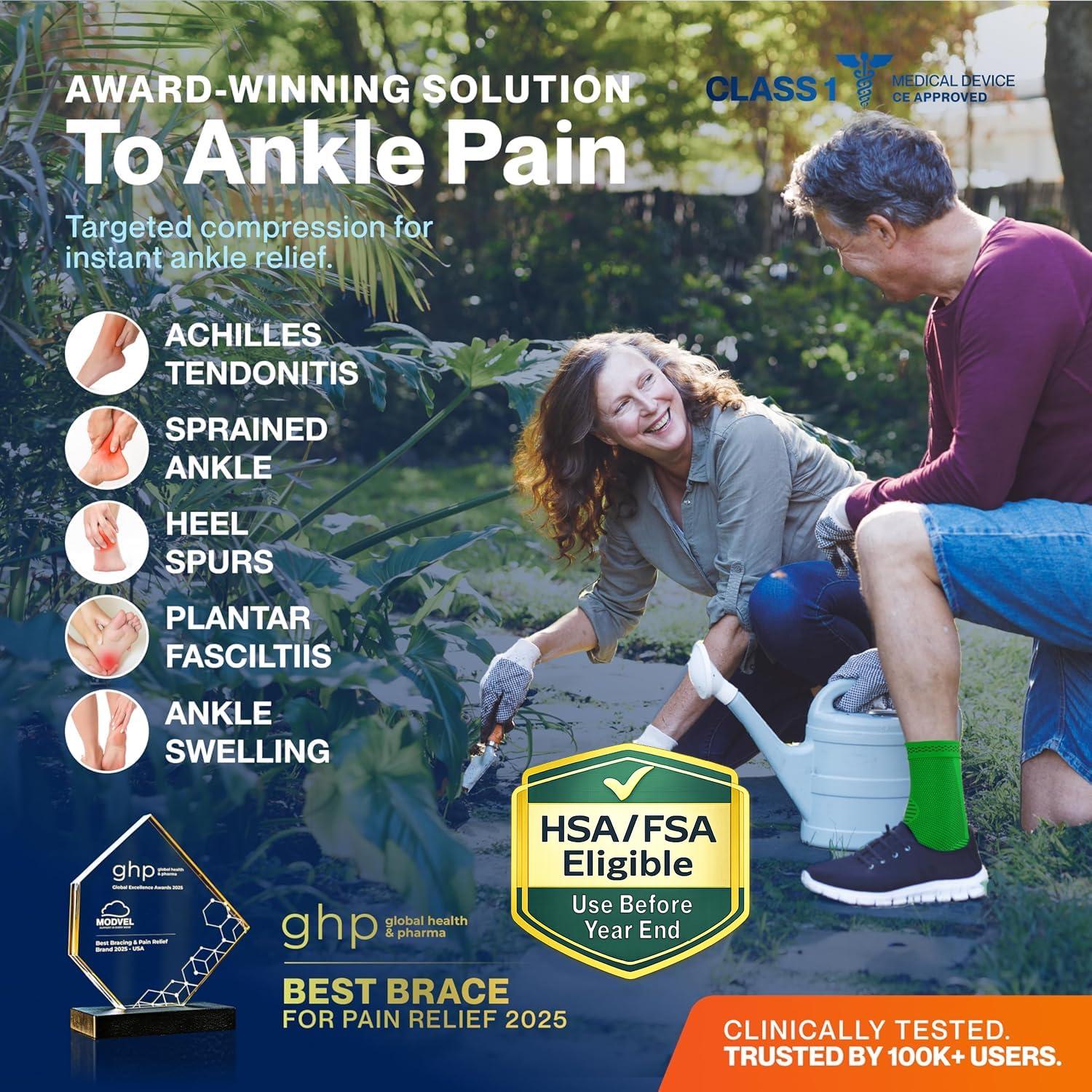 Faja de Compresión para Tobillo Modvel - Soporte Esguince Verde