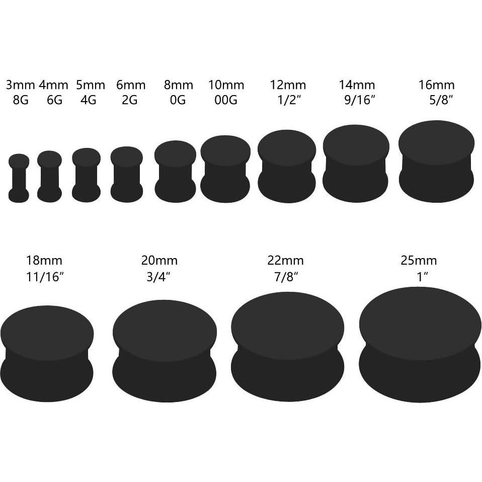 Kit de Estiramiento 26 Piezas Tapones Silicona Doble Flare 8g a 25mm