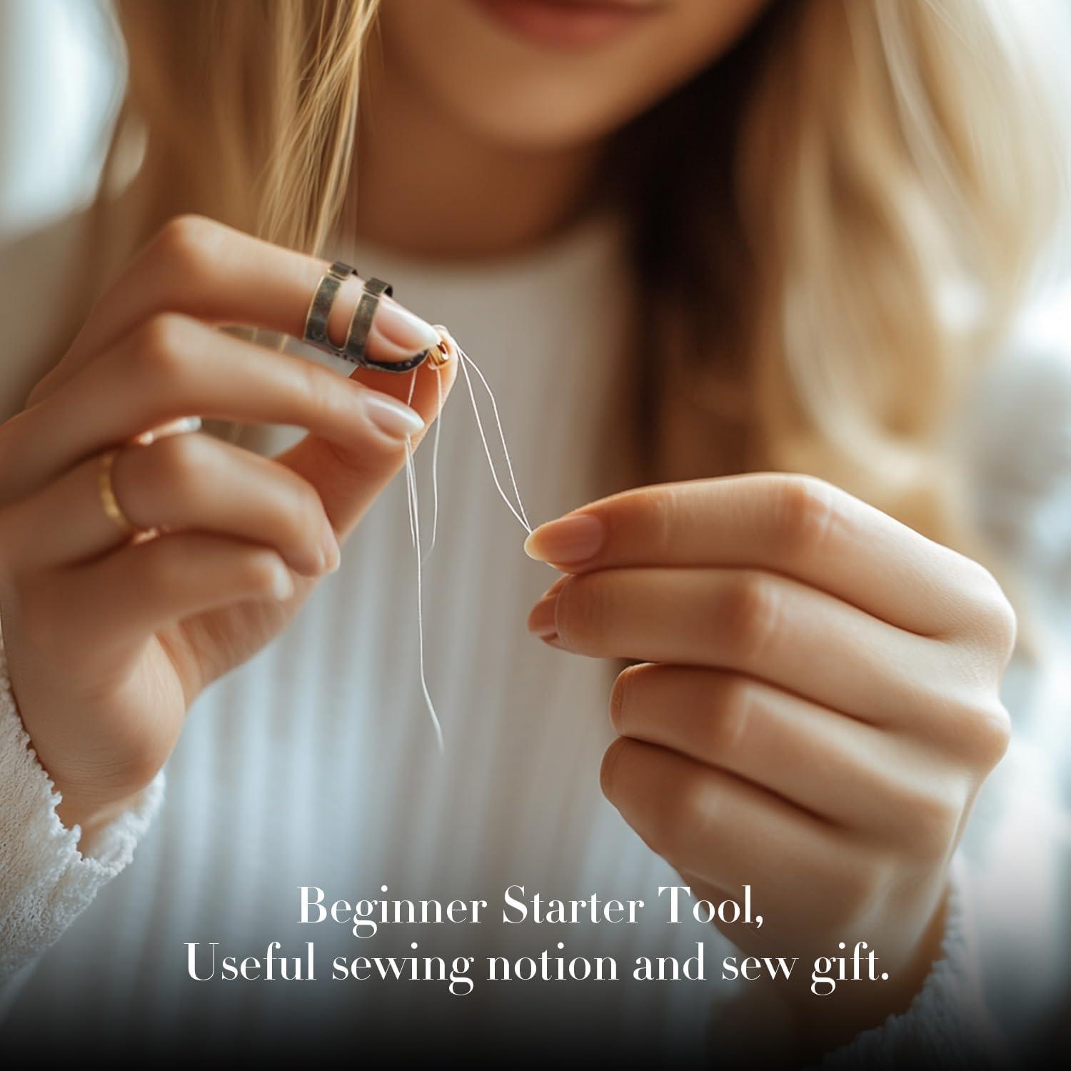 Dedales de Costura ZESION 4 Pcs Metal Ajustables Bronce S/M