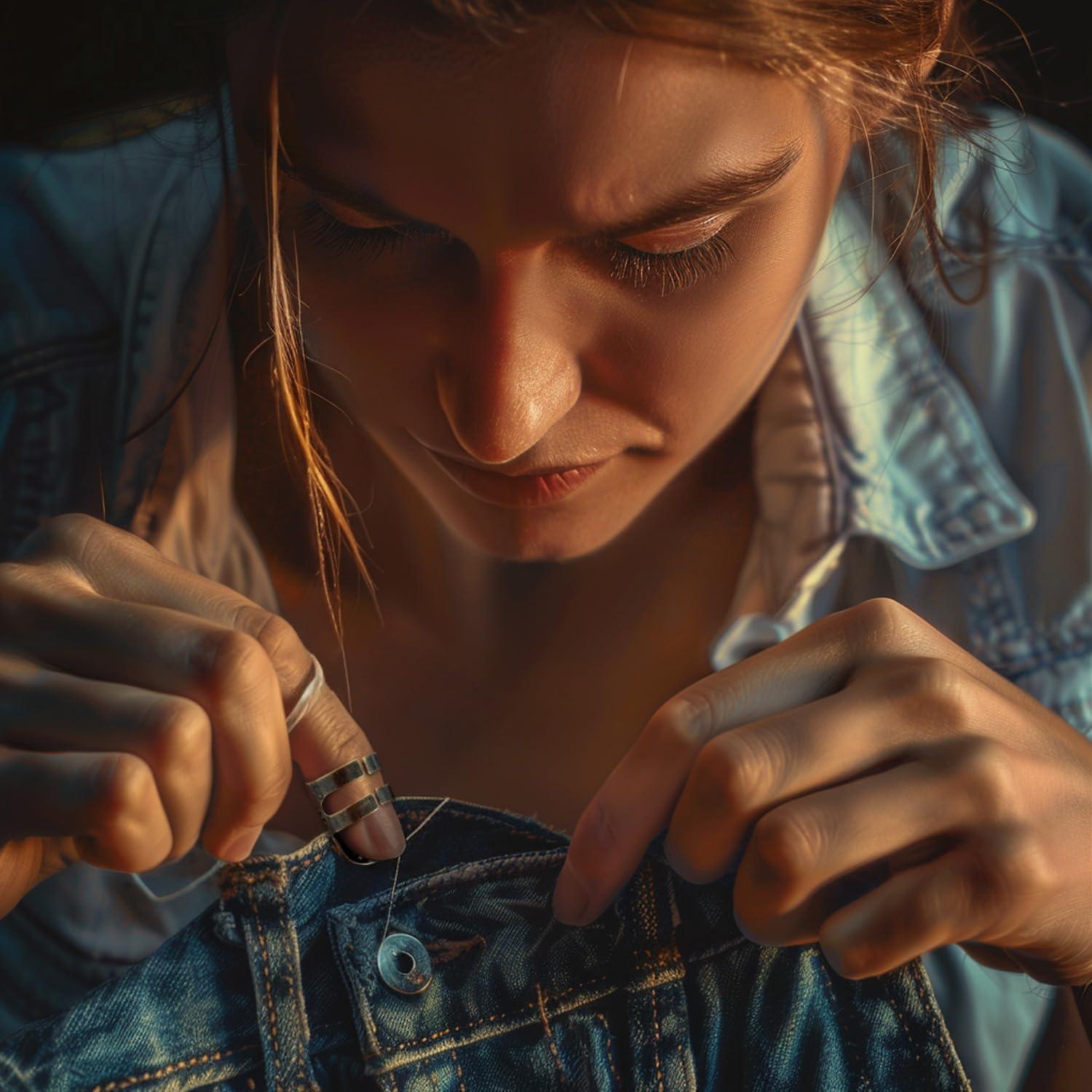 Dedales de Costura ZESION 4 Pcs Metal Ajustables Bronce S/M