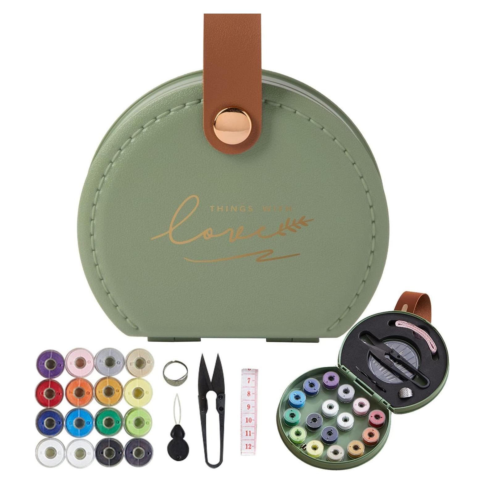 Kit de Costura ZUNON Verde Mini de Viaje 13x12cm