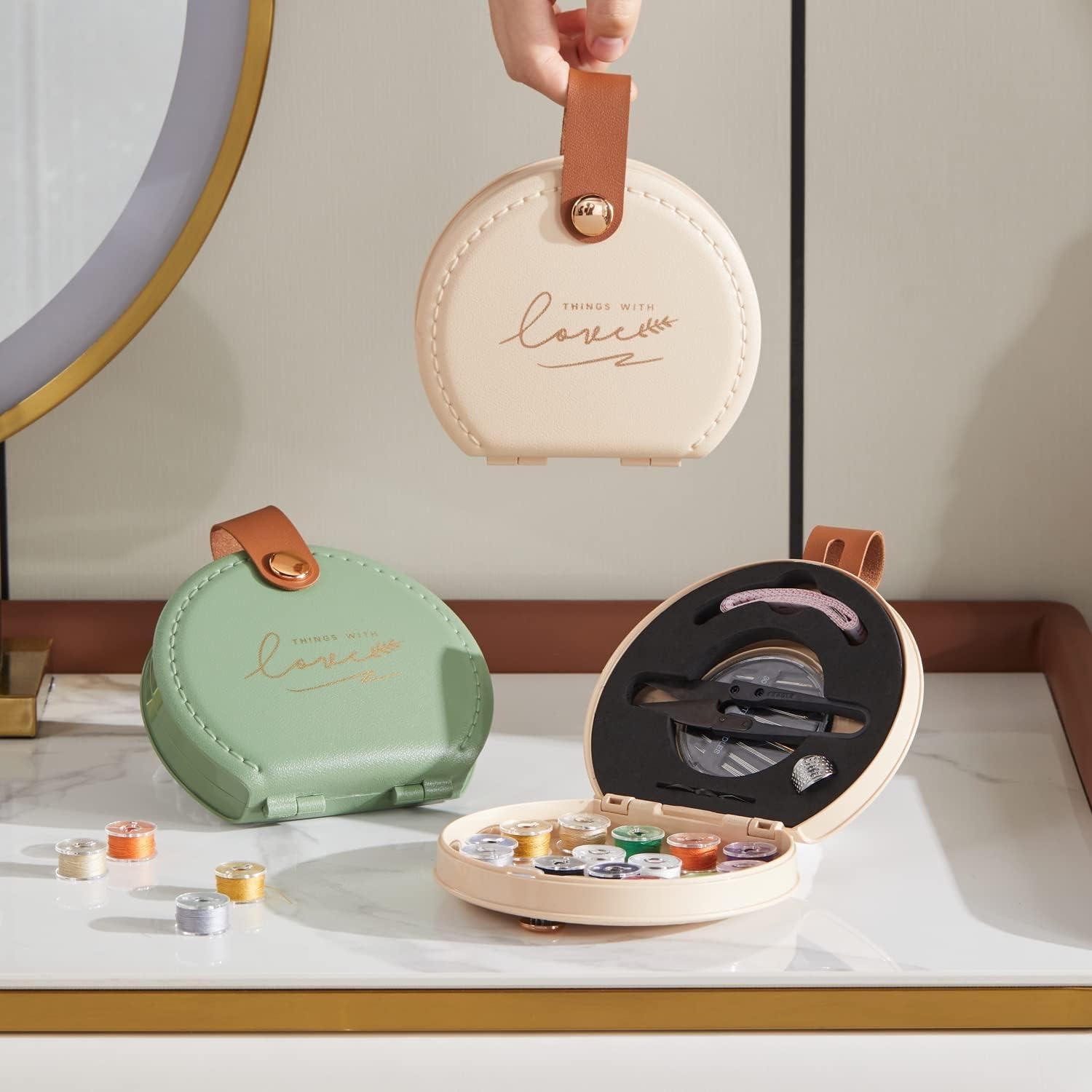 Kit de Costura ZUNON Verde Mini de Viaje 13x12cm