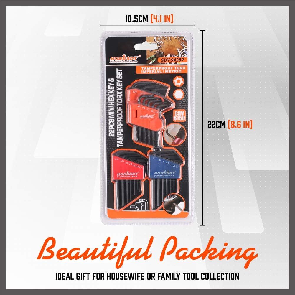 Juego de Llaves Allen Hexagonales Mini SEDY 22 Piezas Métrico/SAE