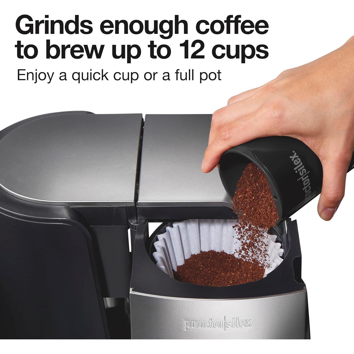 Molinillo de Café Eléctrico Proctor Silex 12 Tazas Acero Inoxidable