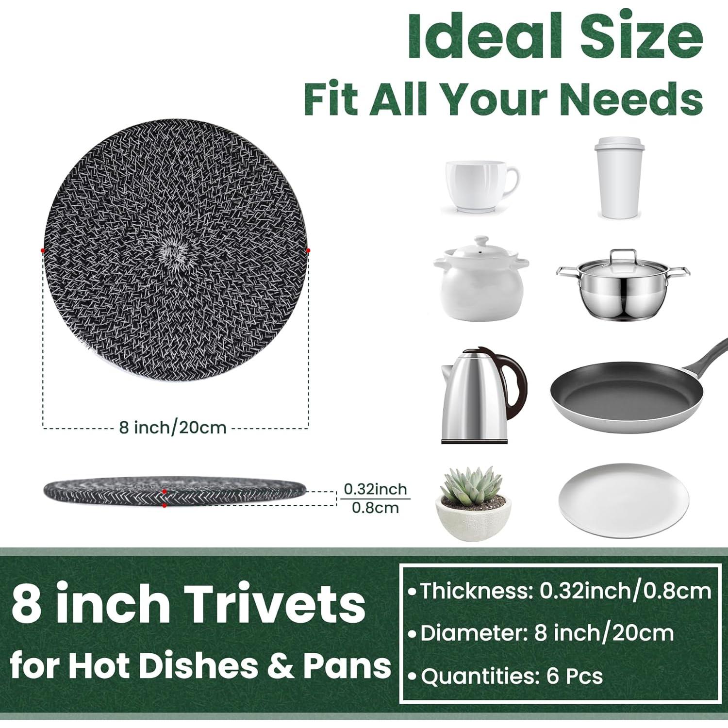 Trivetes de Cocina KITLAB 20 cm 6 Pcs Resistente al Calor