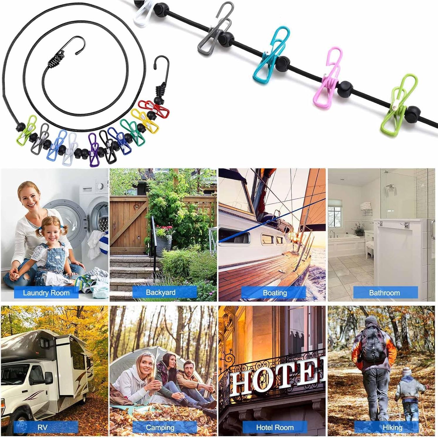 Cuerda de Ropa de Viaje KAYALIKES 3 Unidades Multicolor