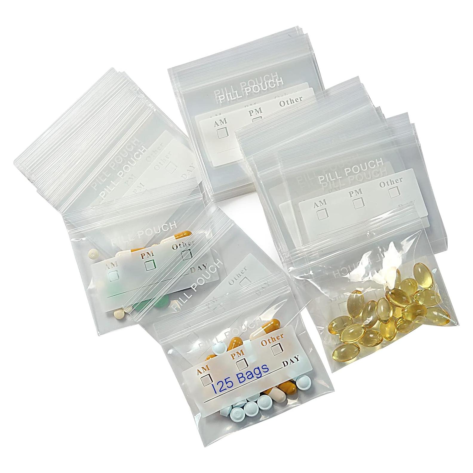 125 Bolsas de Pastillas Reutilizables MZRoyal 3x7 cm Sin BPA