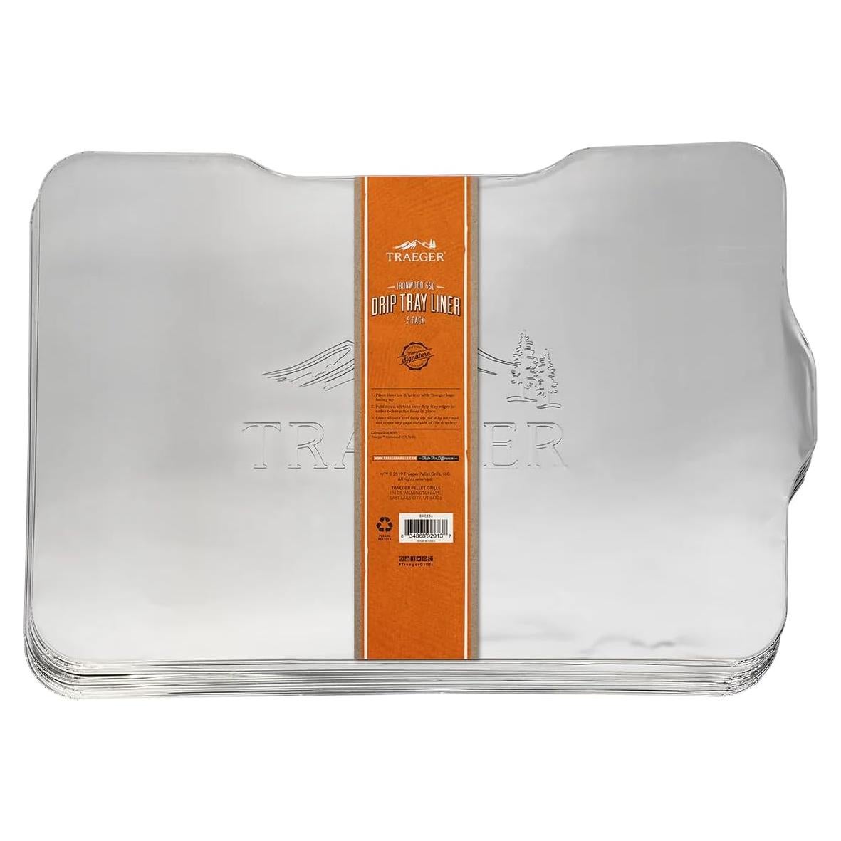 Forros de Bandeja de Goteo Traeger BAC506 para Parrilla Ironwood 650 - Paquete de 5
