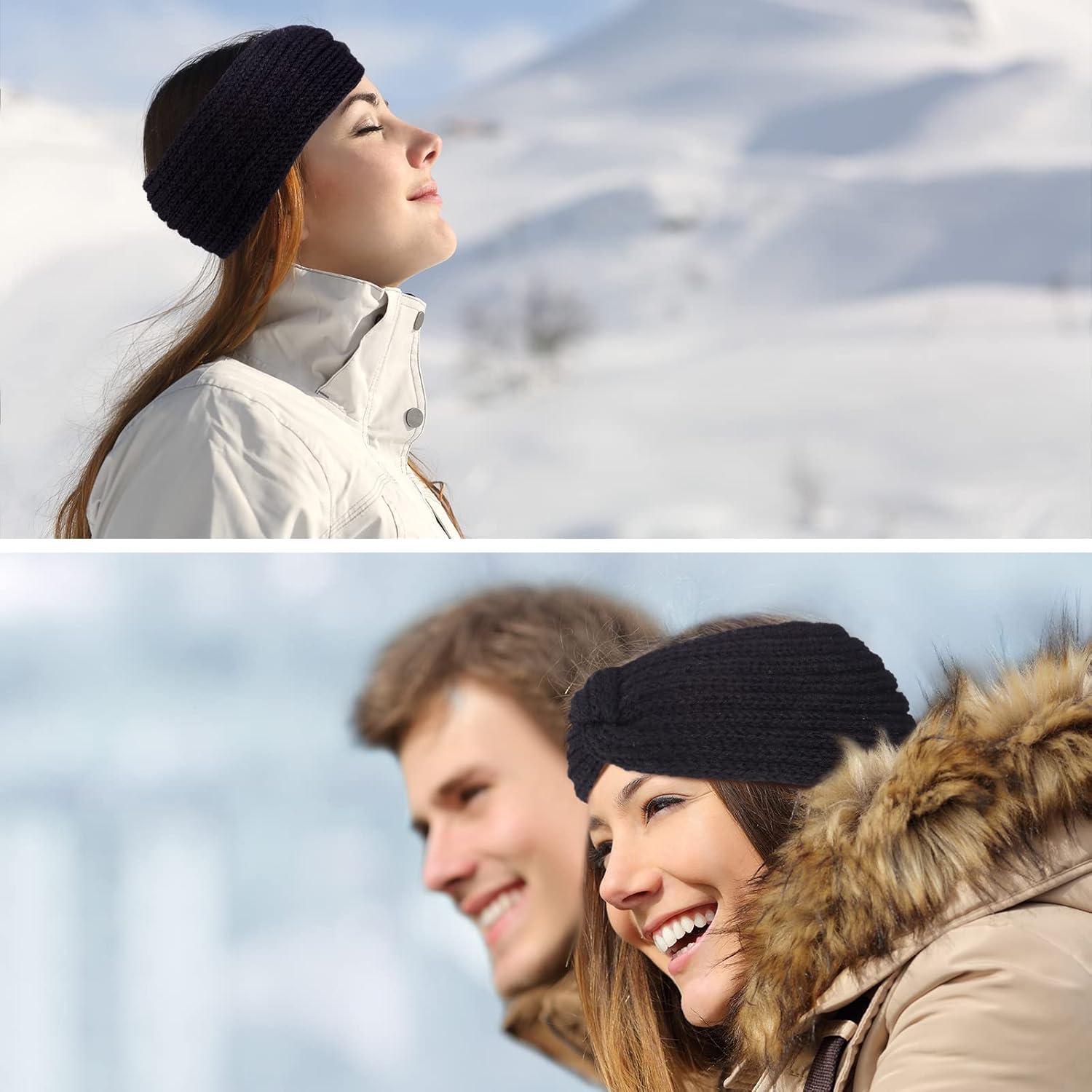 Diademas de Punto Grueso TecUnite 4 Piezas para Invierno