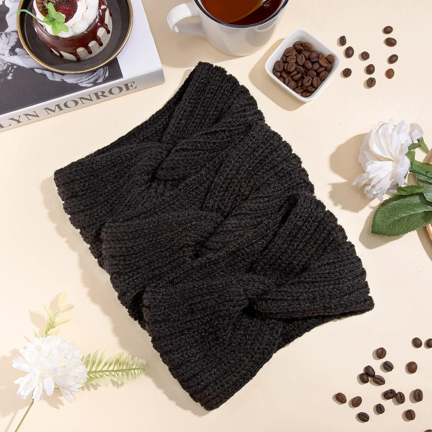 Diademas de Punto Grueso TecUnite 4 Piezas para Invierno