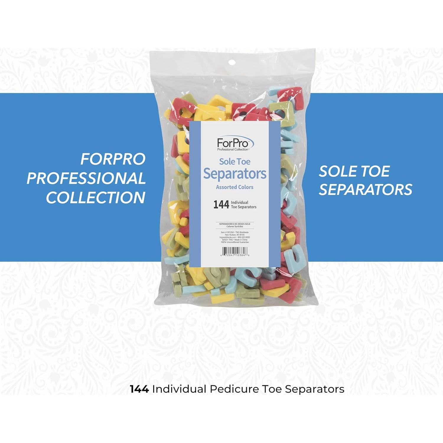 Separadores de Dedos ForPro Sole, Espuma Suave, 144 Unidades