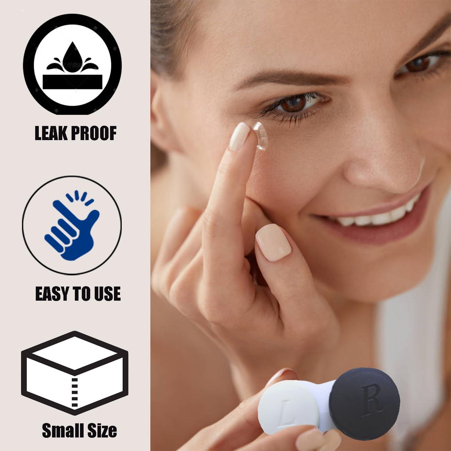 Paquete de 4 estuches para lentes de contacto Smanzu Negro