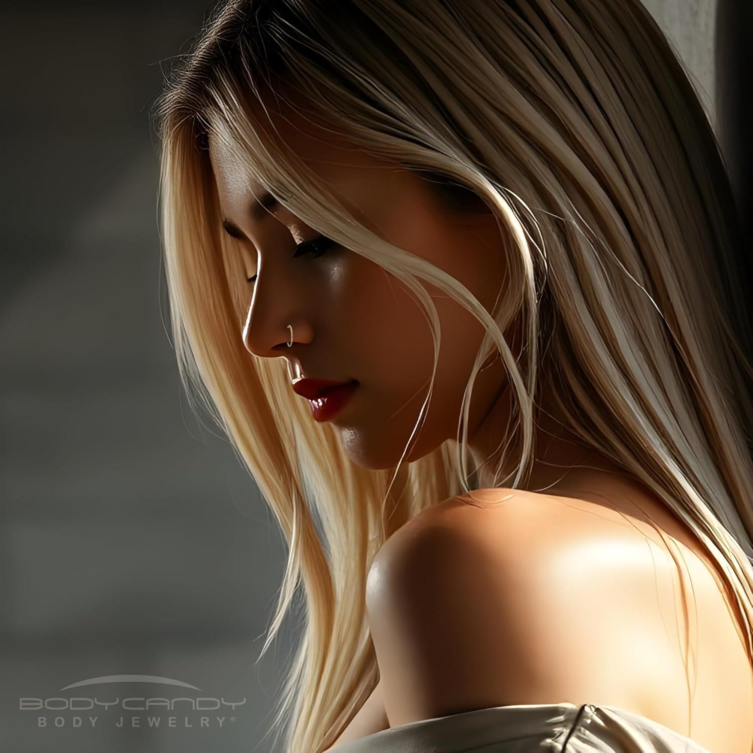 Aro de Nariz de Oro de 18k Body Candy Hipoalergénico 20G 8mm