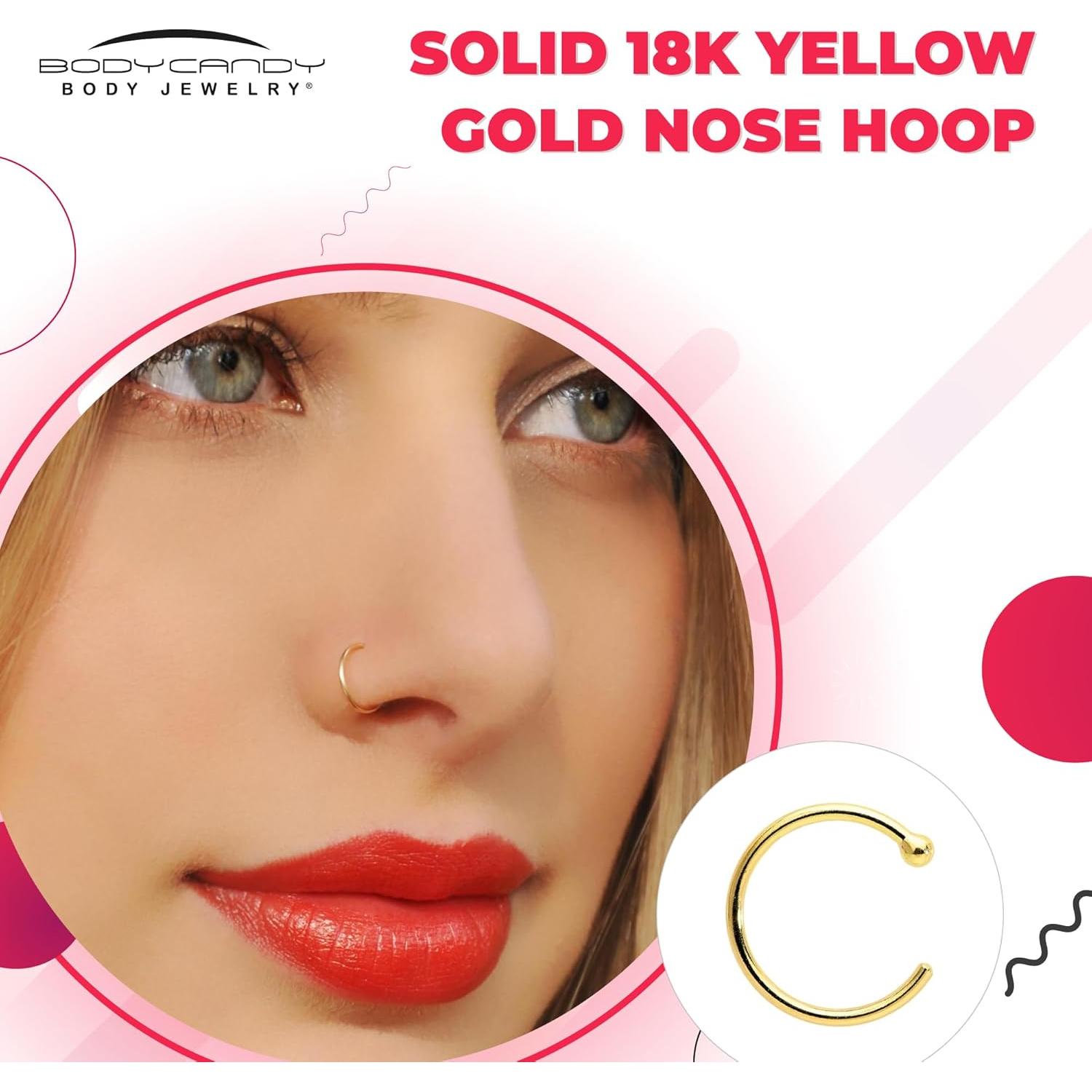 Aro de Nariz de Oro de 18k Body Candy Hipoalergénico 20G 8mm