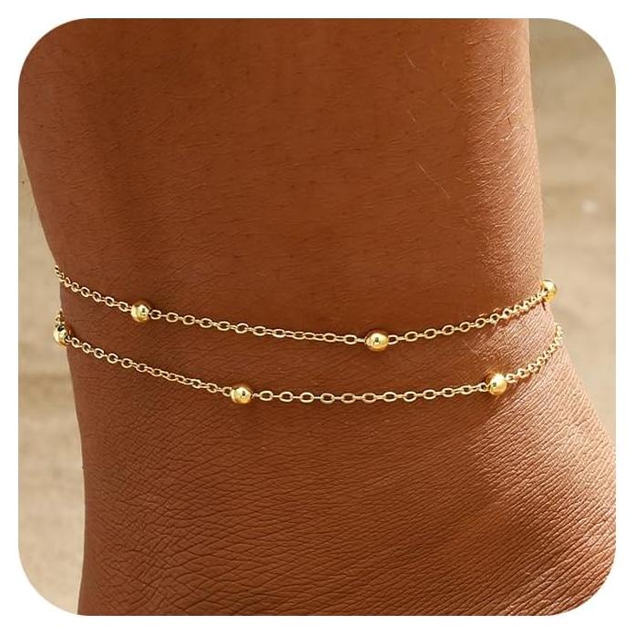 Tobilleras de Oro para Mujeres GOSFRY 21.1 cm Impermeables