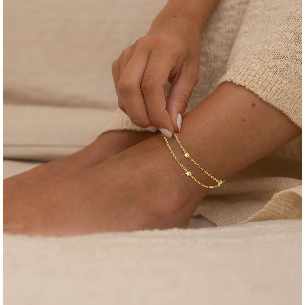 Tobilleras de Oro para Mujeres GOSFRY 21.1 cm Impermeables