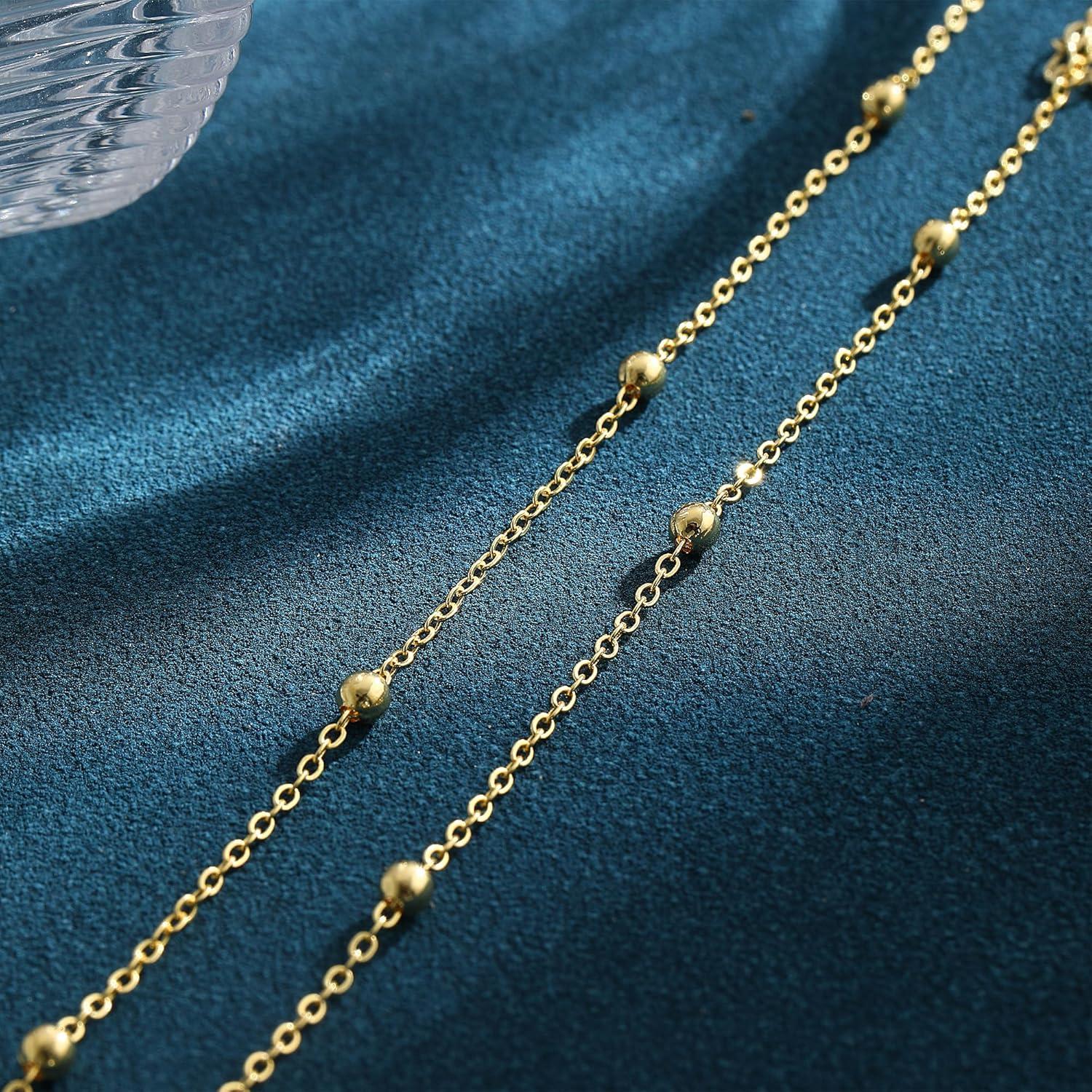 Tobilleras de Oro para Mujeres GOSFRY 21.1 cm Impermeables