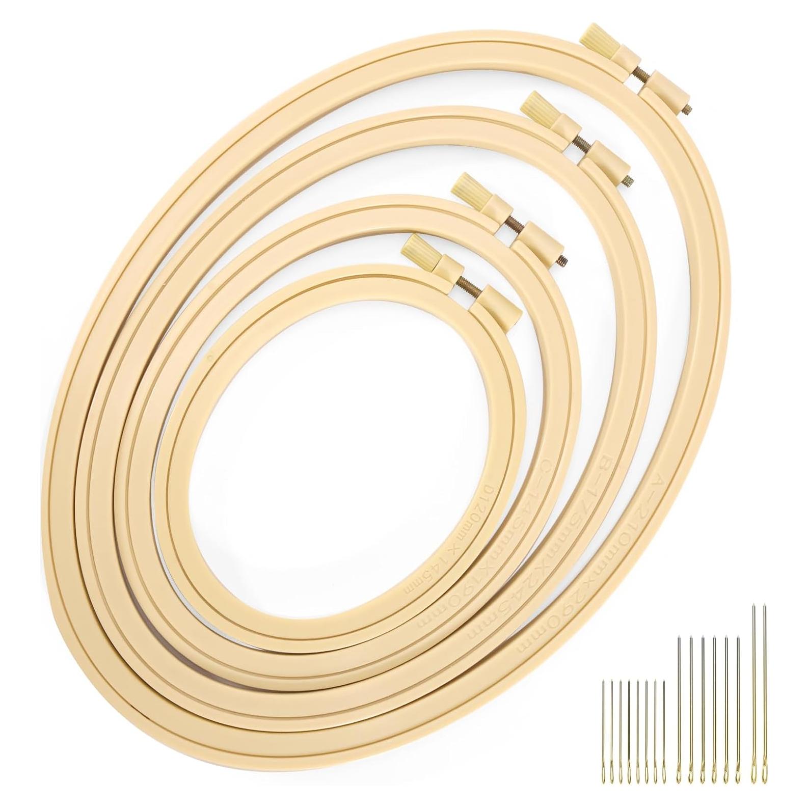 Set de Aros de Bordado Ovalados XEmbro 4 Piezas 21x30cm