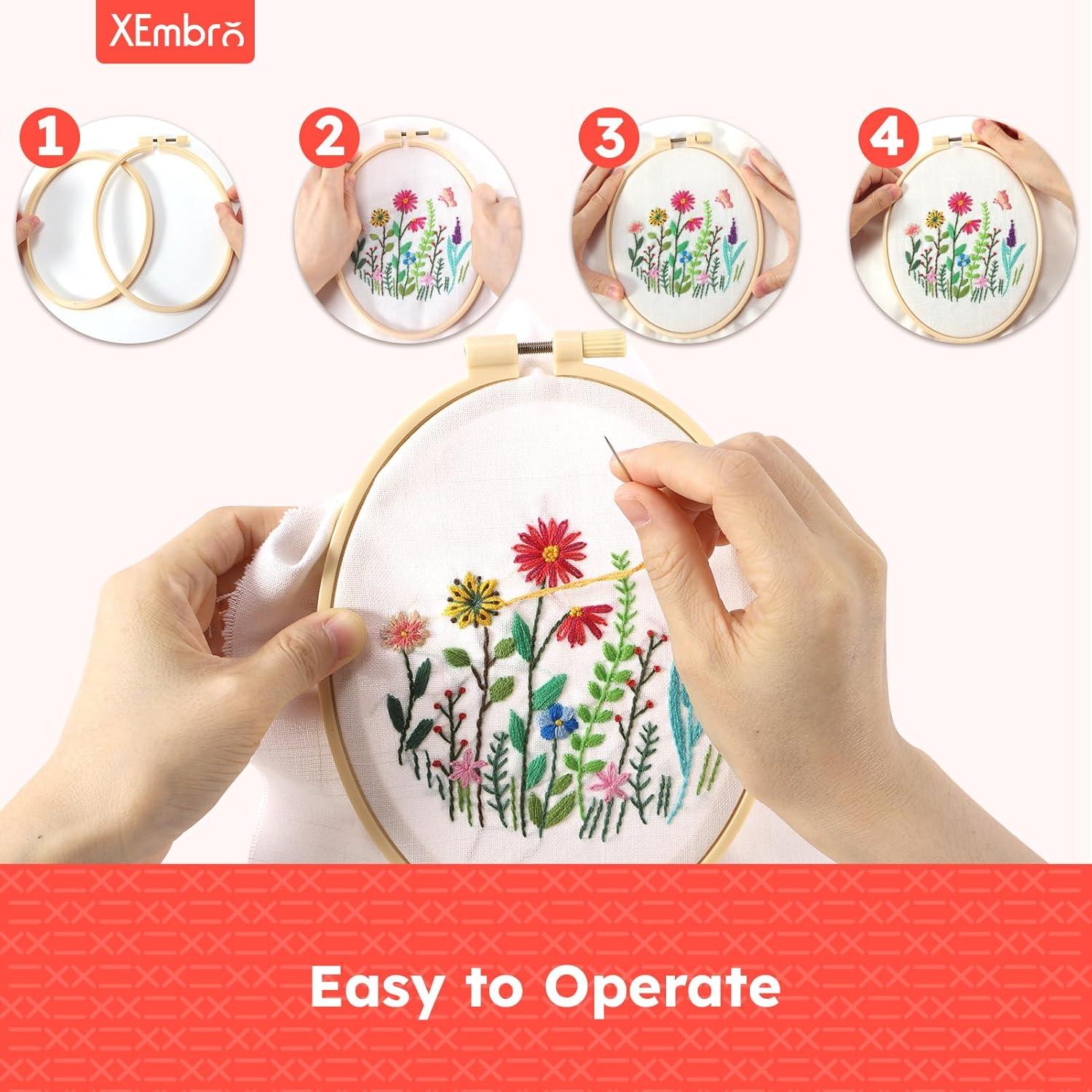 Set de Aros de Bordado Ovalados XEmbro 4 Piezas 21x30cm