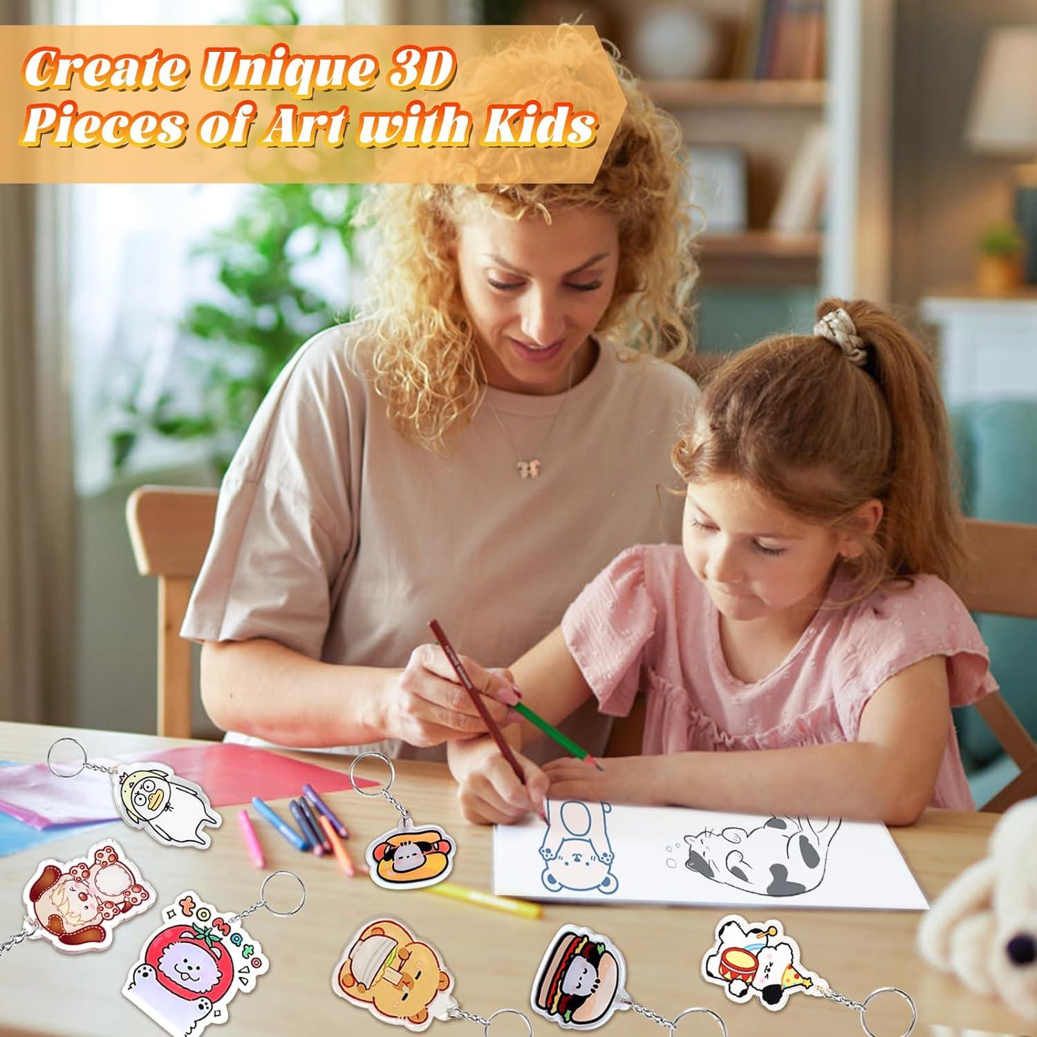 Kit de Hojas de Plástico Encogible Gushu 140PCS Manualidades