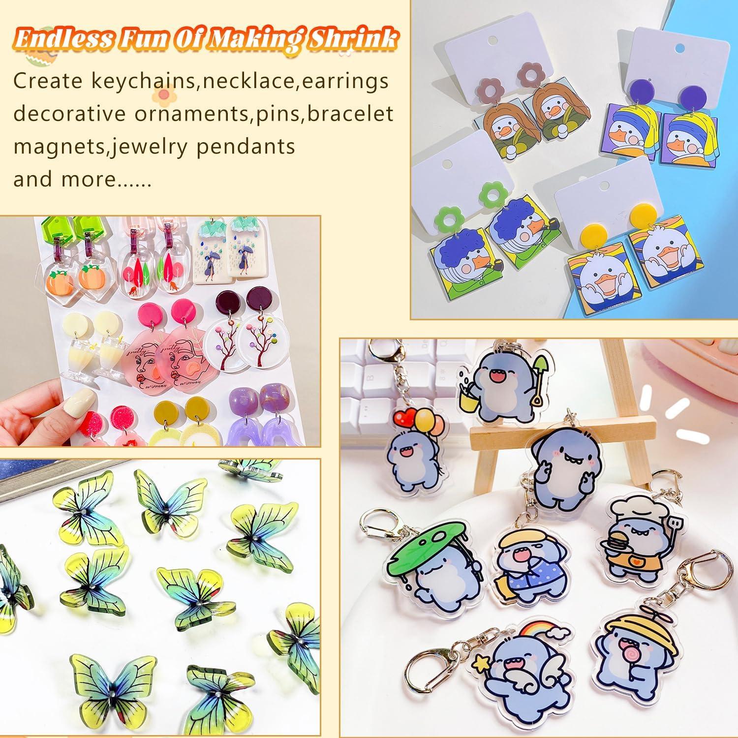 Kit de Hojas de Plástico Encogible Gushu 140PCS Manualidades