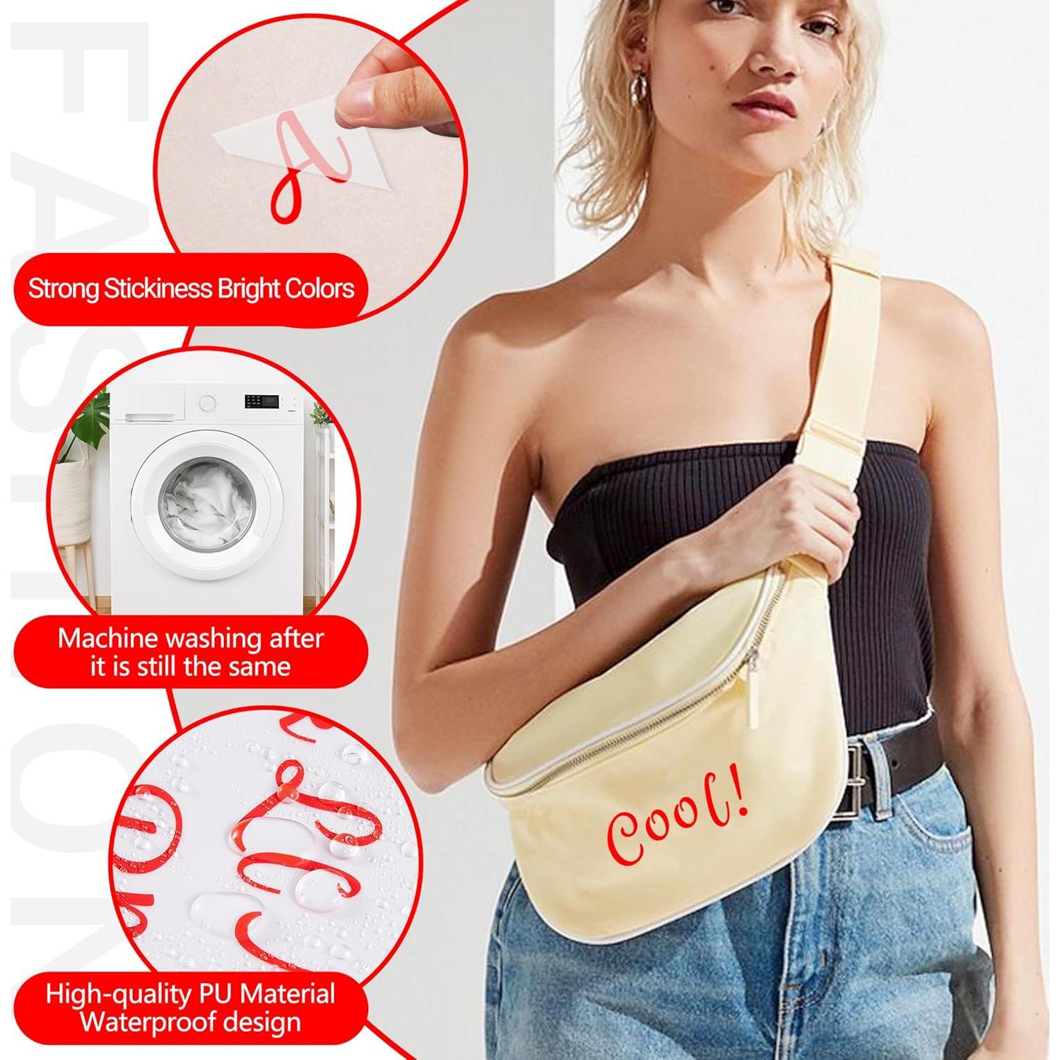 5 Hojas Letras de Transferencia de Calor LUHIMO 1 Pulgada Rojo