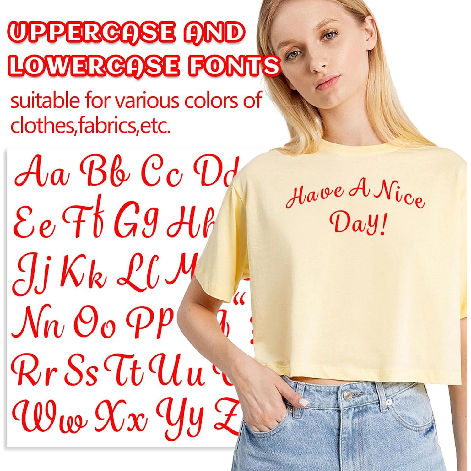 5 Hojas Letras de Transferencia de Calor LUHIMO 1 Pulgada Rojo