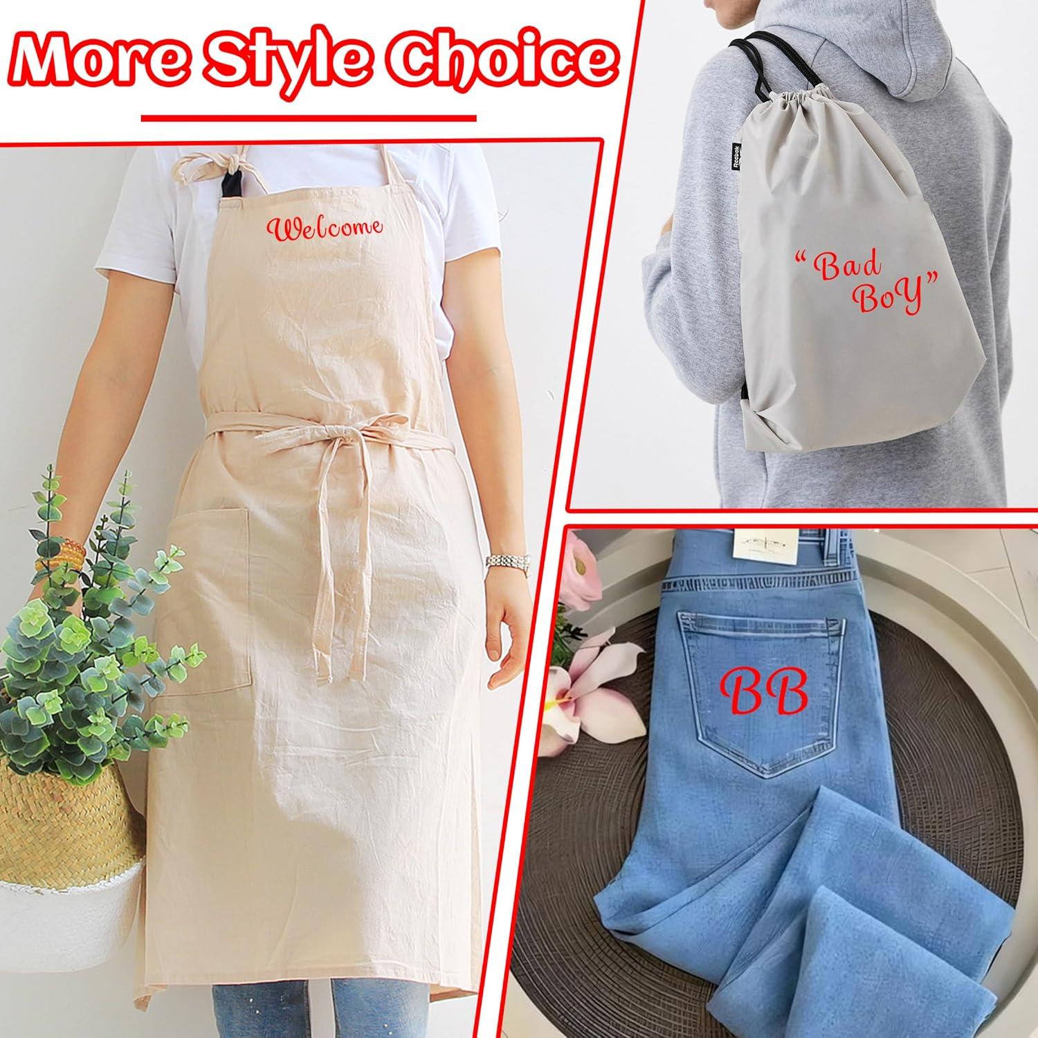 5 Hojas Letras de Transferencia de Calor LUHIMO 1 Pulgada Rojo