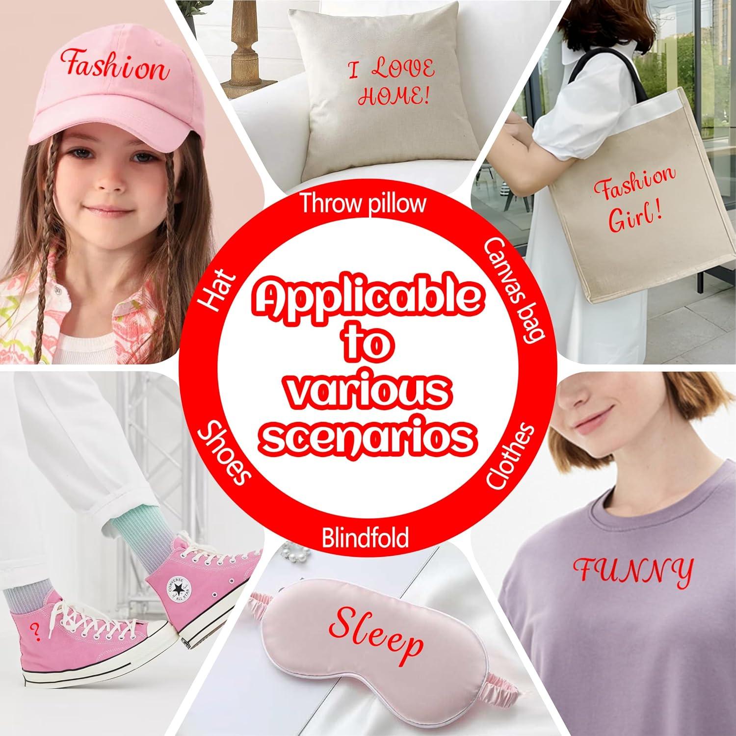 5 Hojas Letras de Transferencia de Calor LUHIMO 1 Pulgada Rojo