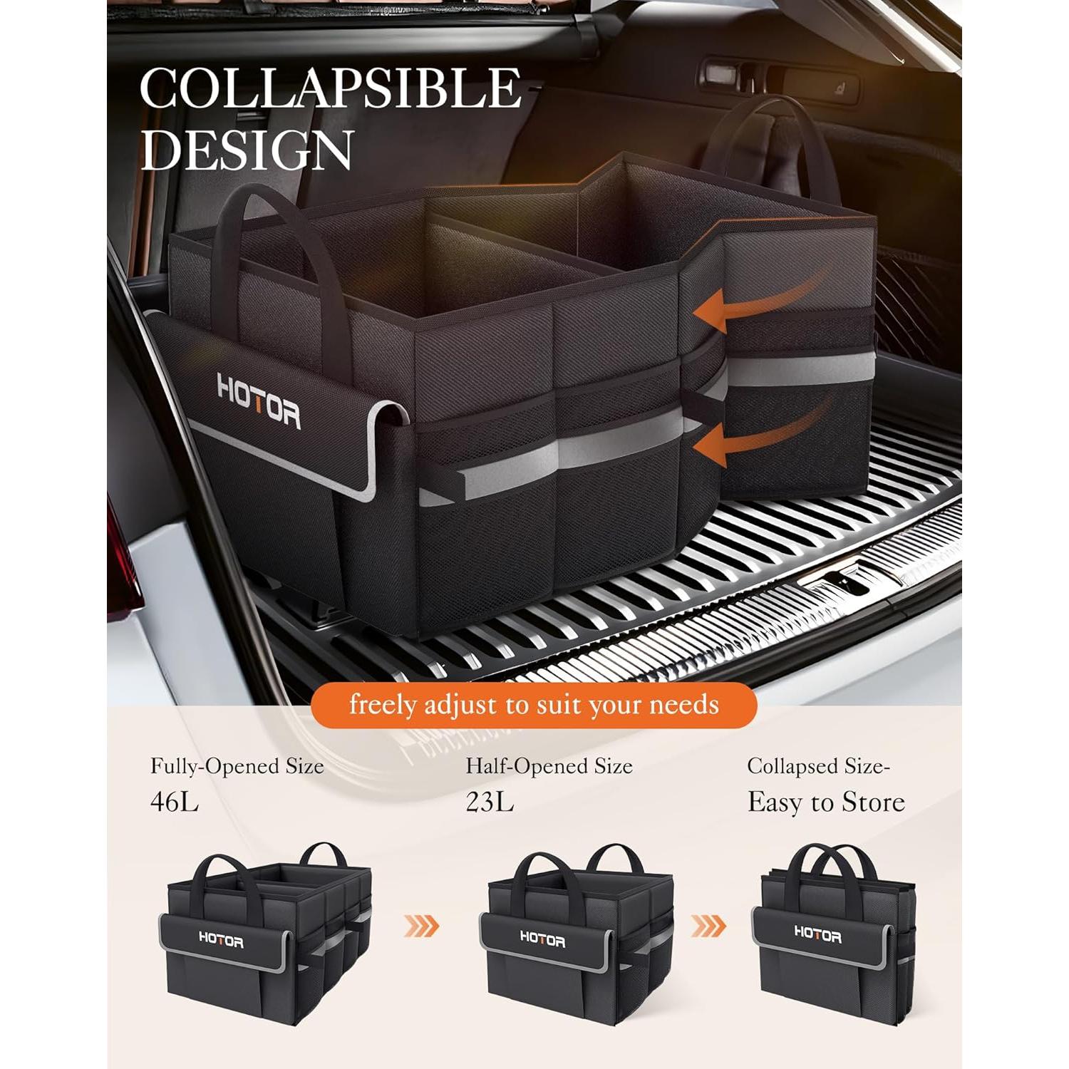 Organizador de Maletero HOTOR US11062 - Plegable, 46L, Negro