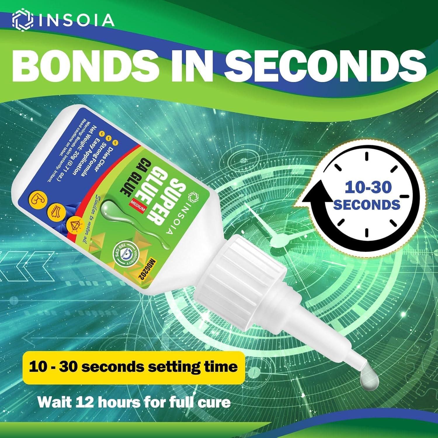Pegamento CA Medio INSOIA 20g Adhesivo Cianoacrilato Rápido