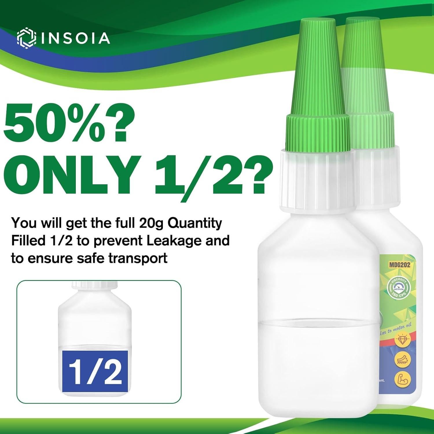 Pegamento CA Medio INSOIA 20g Adhesivo Cianoacrilato Rápido