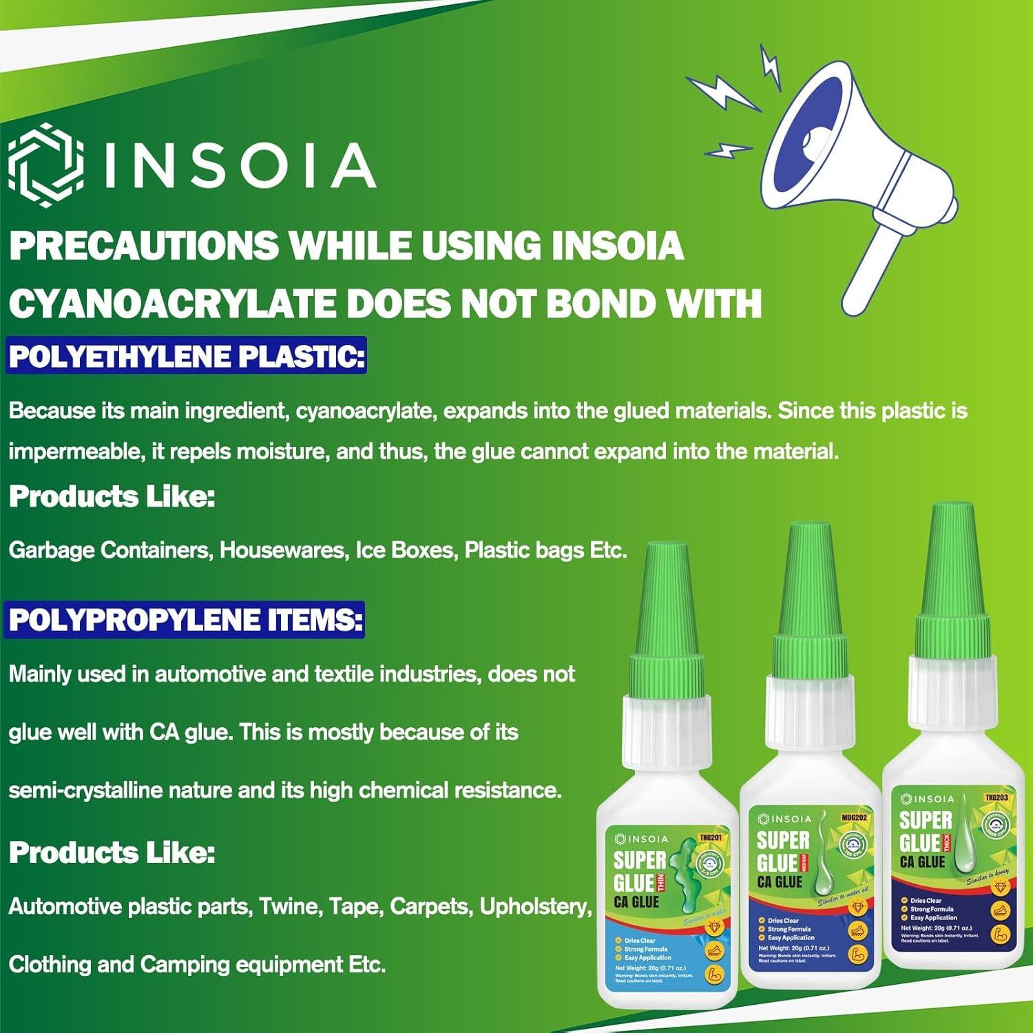 Pegamento CA Medio INSOIA 20g Adhesivo Cianoacrilato Rápido