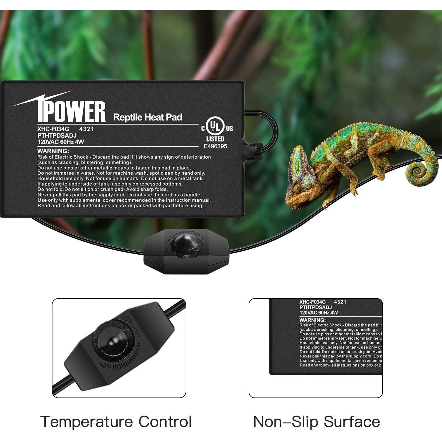 Almohadilla Térmica para Reptiles iPower 10.16x17.78cm 4W