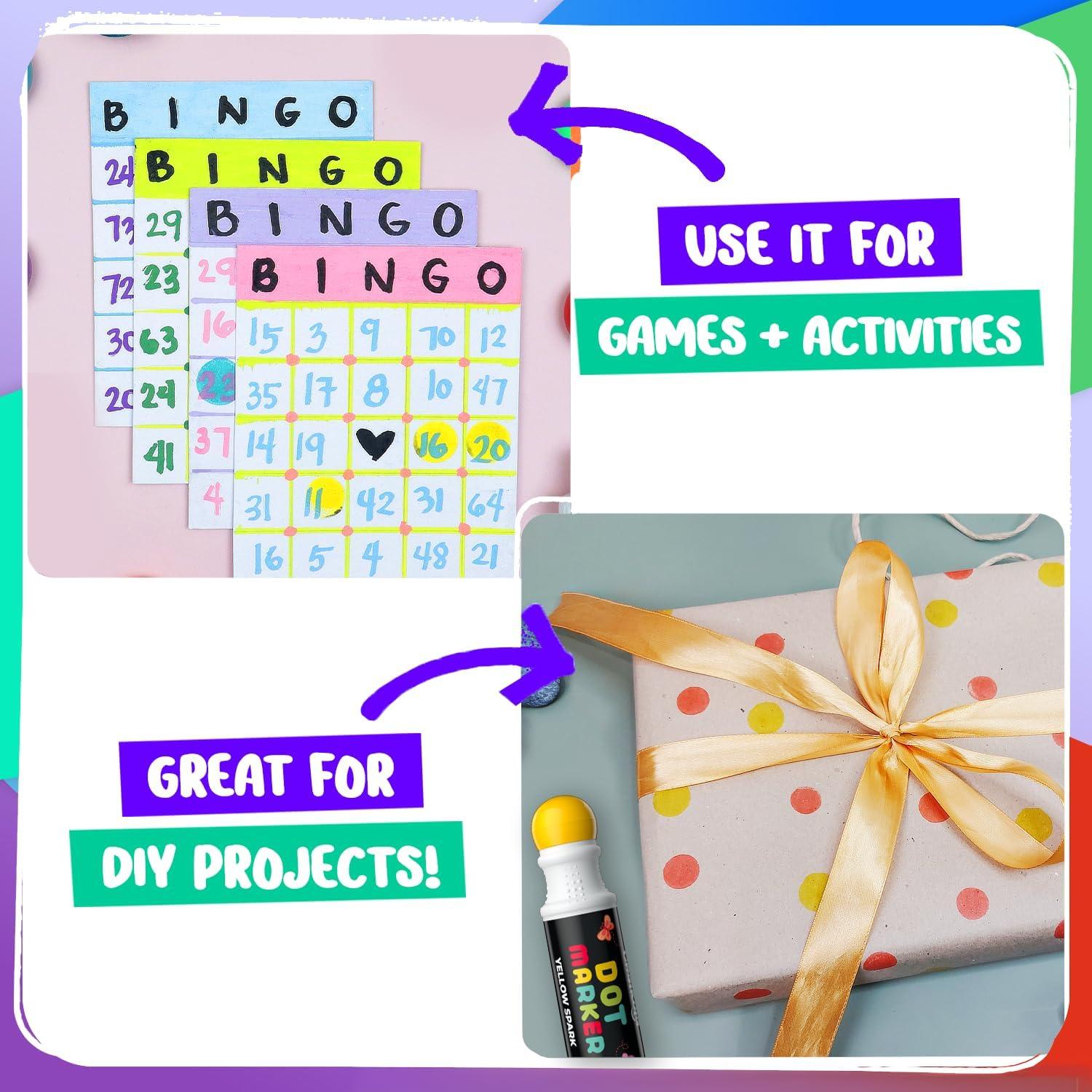 Chalkola 6 Marcadores de Puntos Lavables para Niños 1-3 Años