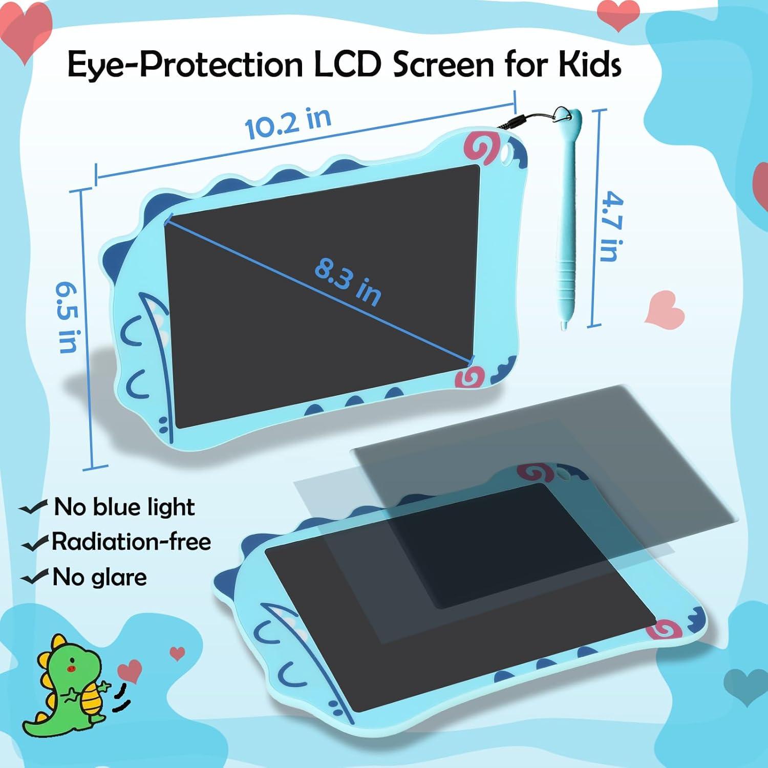 Tableta de Escritura LCD Decute 21.6cm Dinosaurio Azul