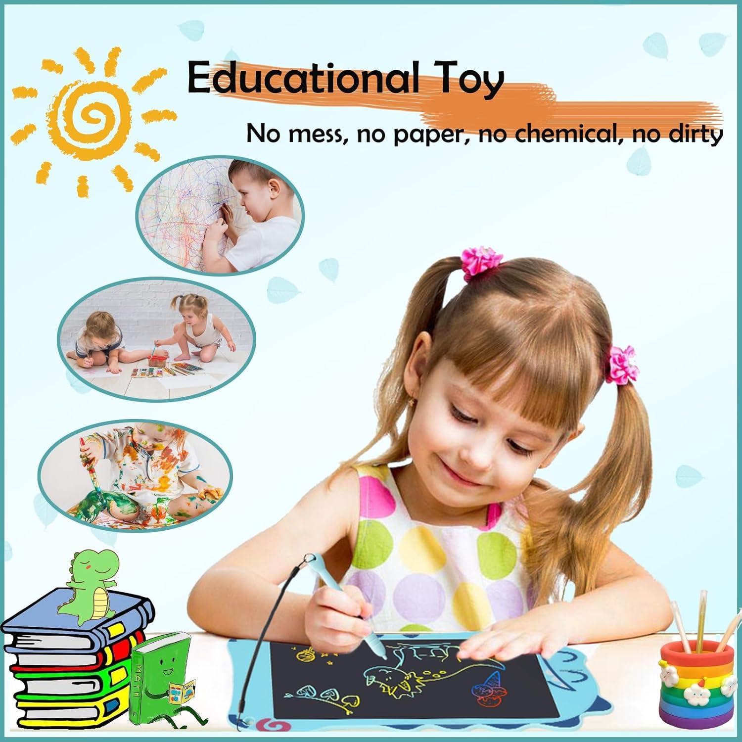 Tableta de Escritura LCD Decute 21.6cm Dinosaurio Azul