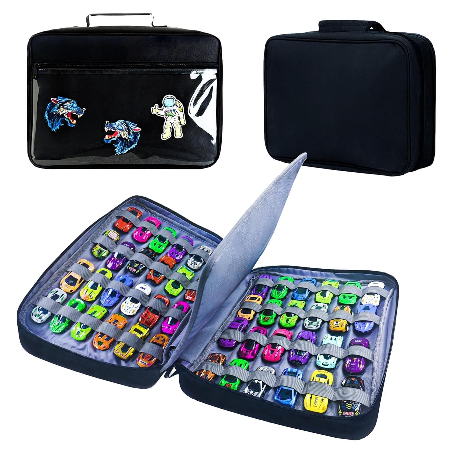 Estuche de Almacenamiento Negro para 48 Coches Hot Wheels
