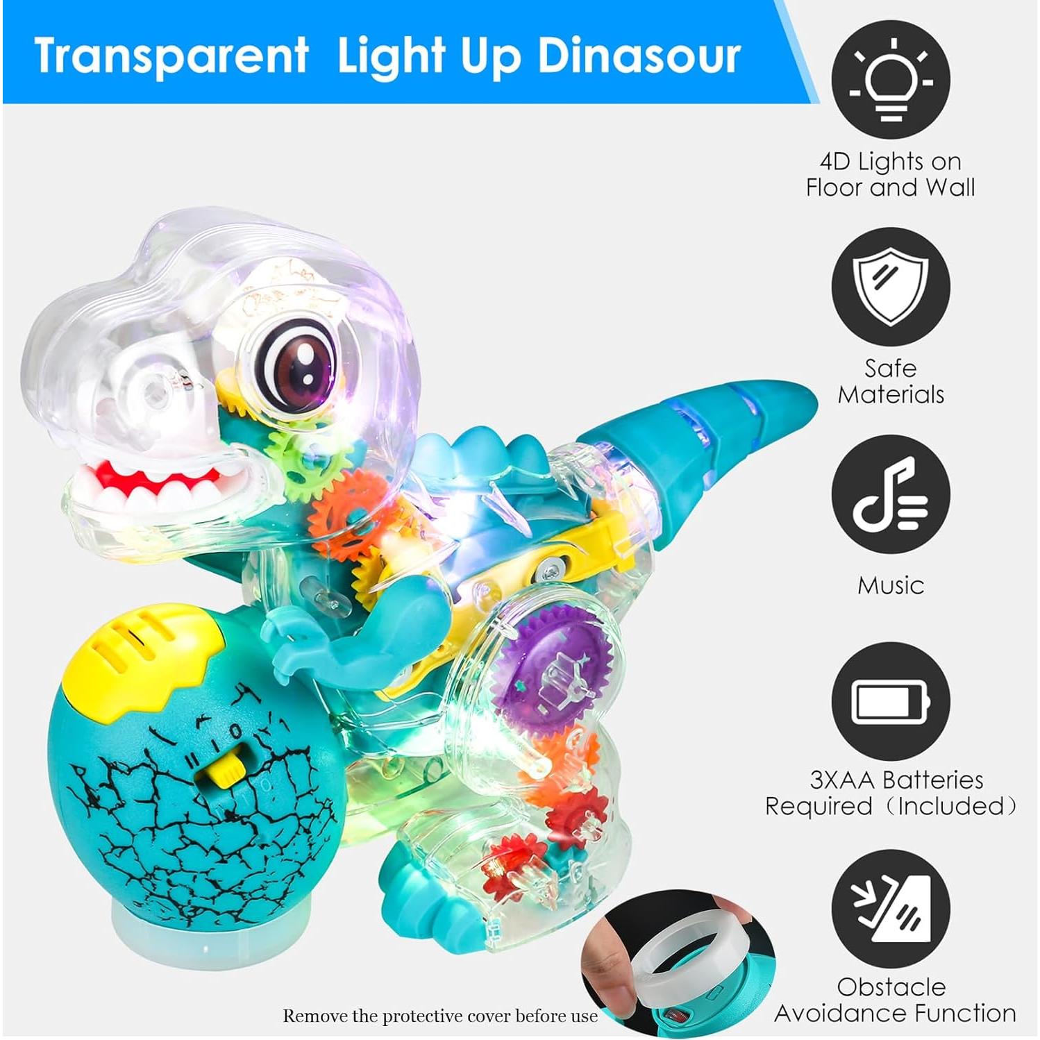 Juguete Dinosaurio Iluminado ZHFUYS con Engranajes Coloridos