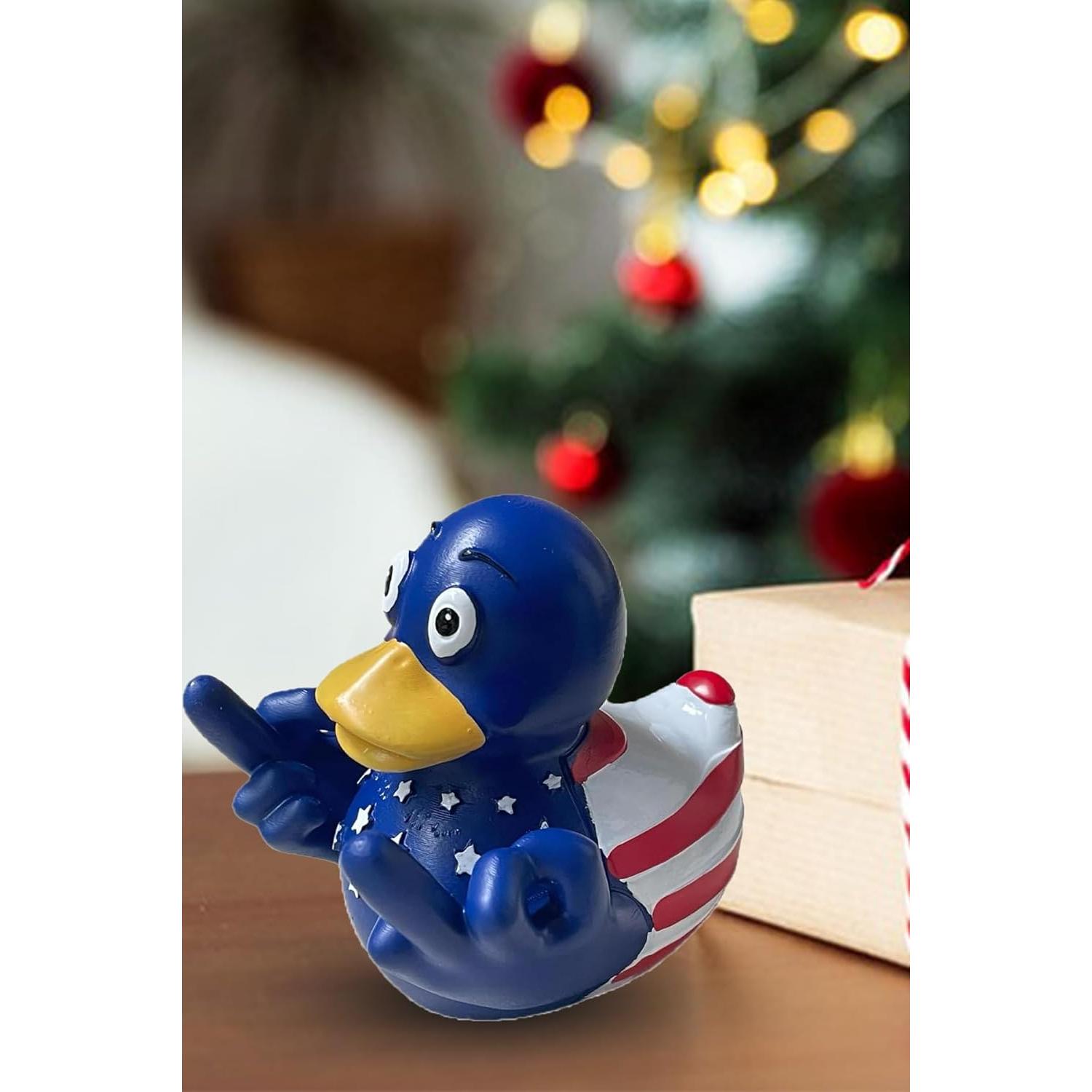 Pato de Goma Goth Cyberpunk Muhubaih 20x20x15 cm Azul