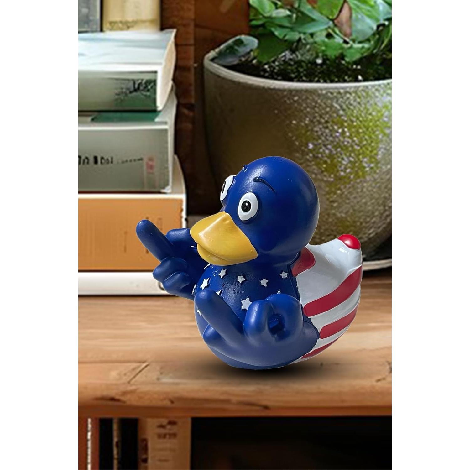 Pato de Goma Goth Cyberpunk Muhubaih 20x20x15 cm Azul