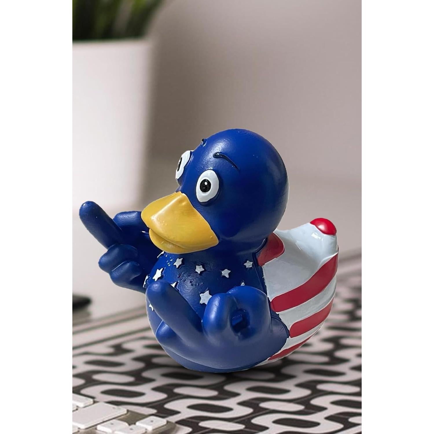 Pato de Goma Goth Cyberpunk Muhubaih 20x20x15 cm Azul