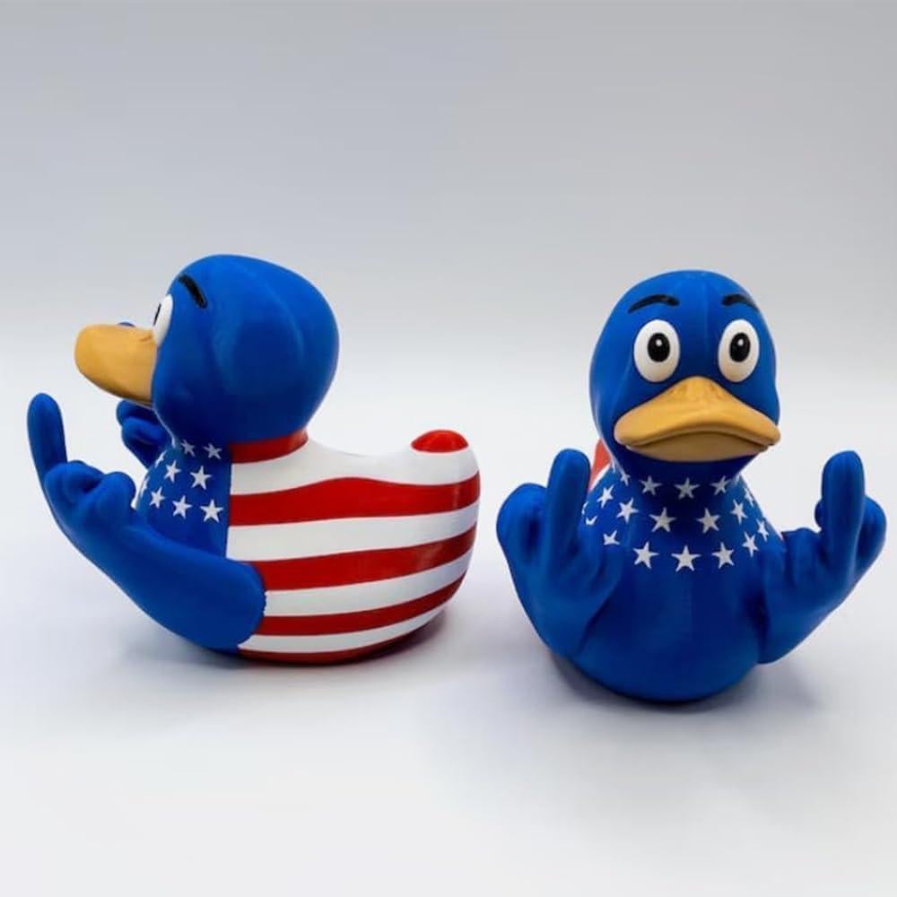 Pato de Goma Goth Cyberpunk Muhubaih 20x20x15 cm Azul